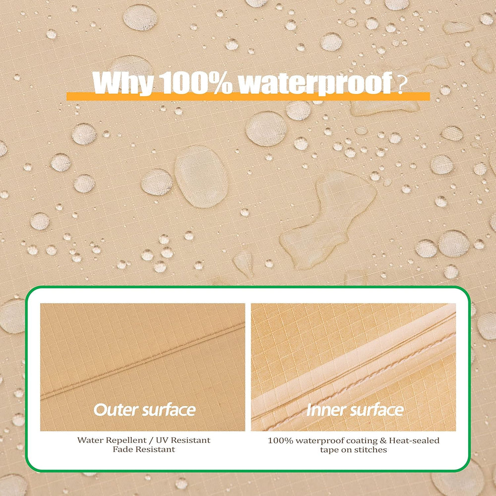 F&J Outdoors Patio Furniture Covers, Beige, 86"W x 44"D x 27.5&...