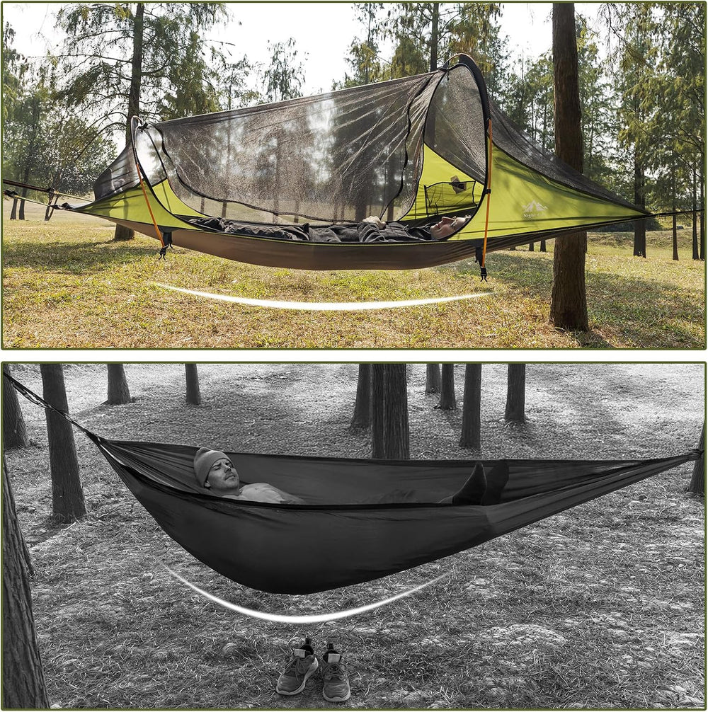 Night Cat Flat Lay Hammock Tent: Portable Lightweight Camping Hammock with Mo...