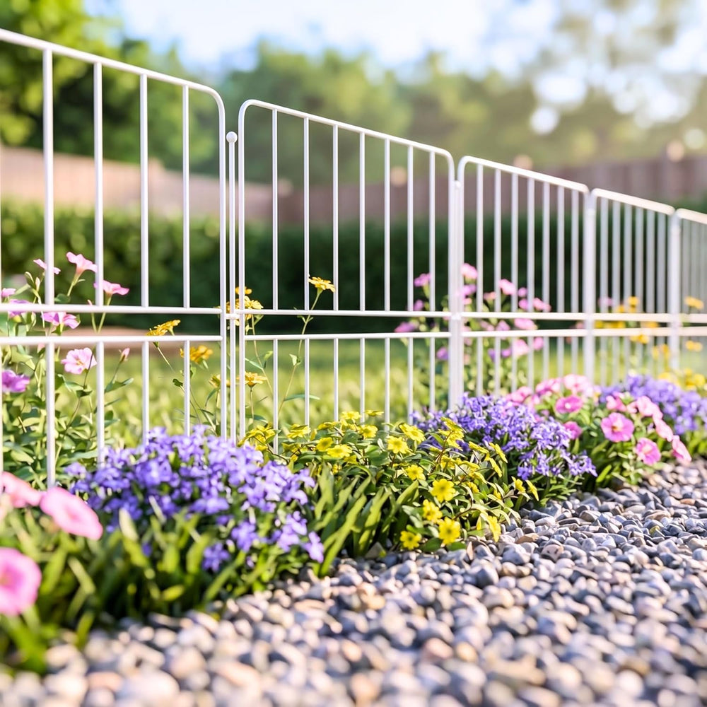 ShopLaLa Decorative Fence (20 Panels) 12.5in(L) x 16.5in(H) Rustproof White M...