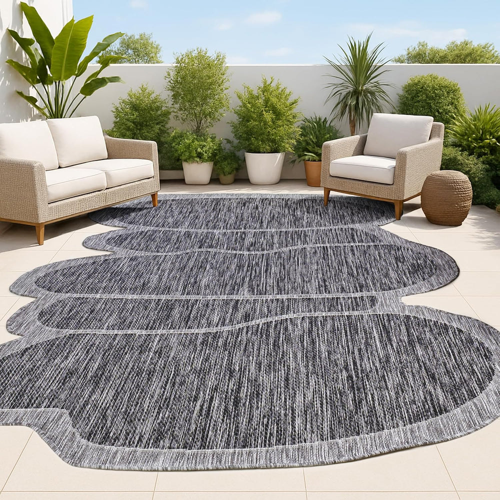 JONATHAN Y Rustic Abstract Indoor Outdoor Area Rug 4X6 Dark Gray/Gray, Jasper...