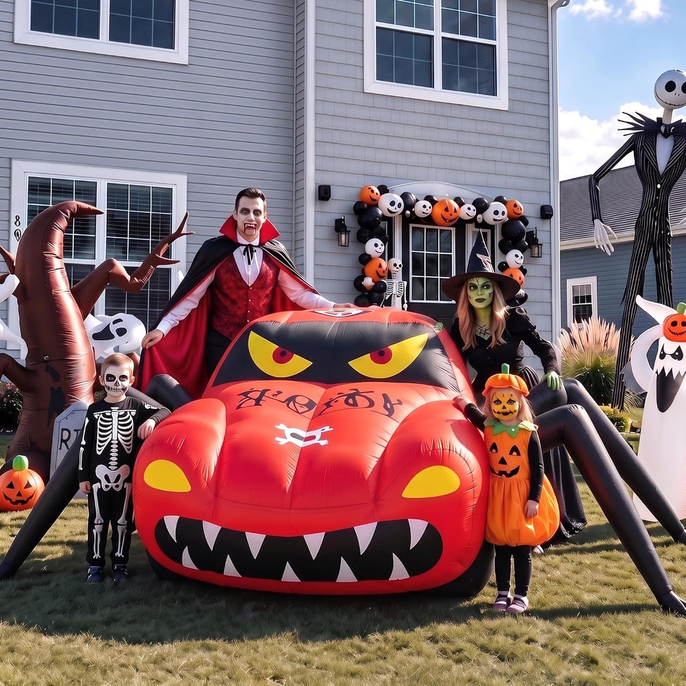 19.7 FT Giant Halloween Inflatables Spider Car Outdoor Decorations