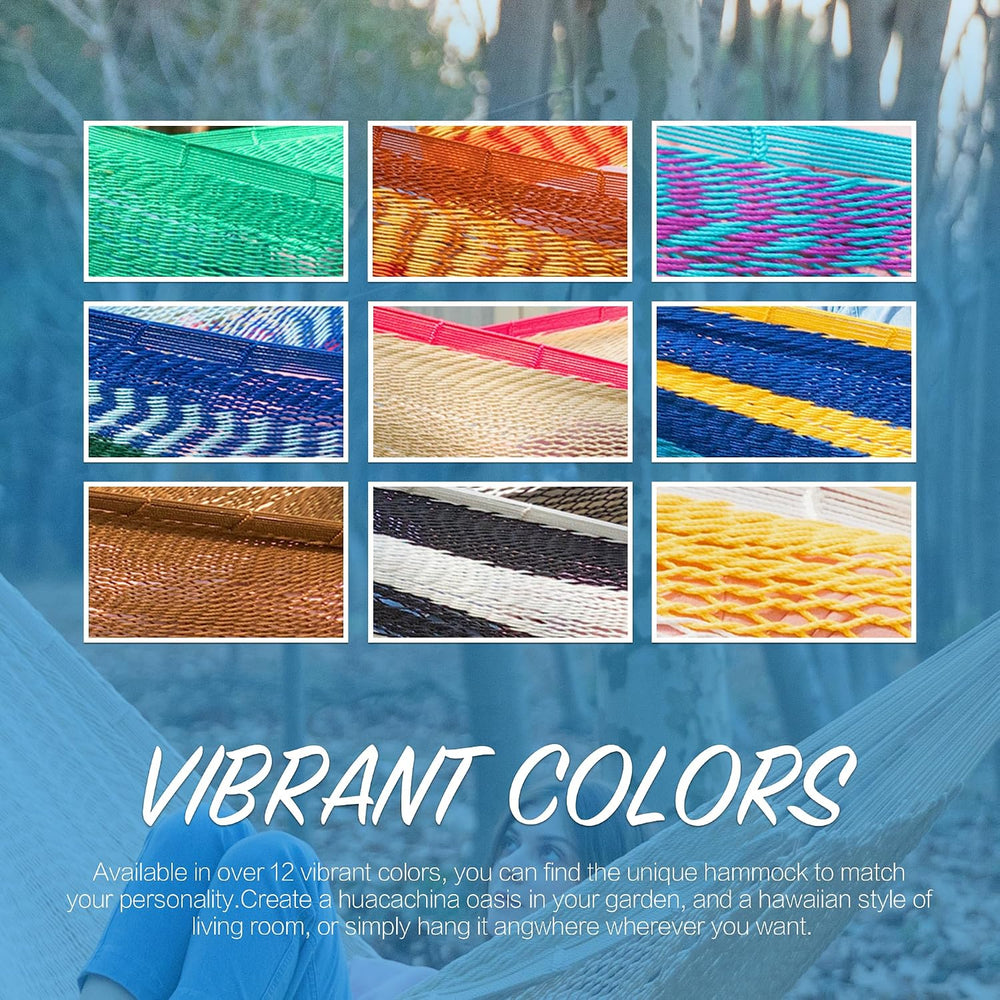 PNAEUT Handwoven Rope Mayan Hammock for Outside, 600 lbs Capacity