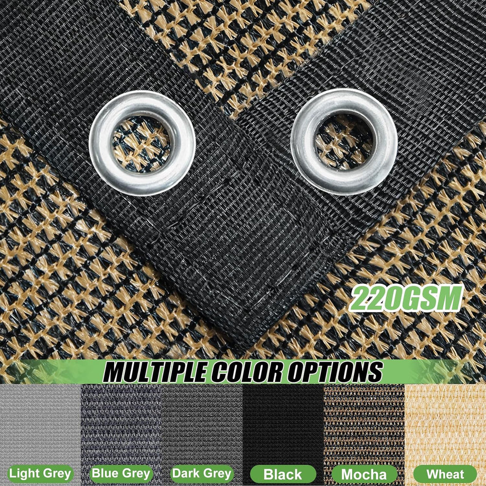 90% Outdoor Sun Shade Cloth, 6'×10' Pergola Shade Cover with Grommets...