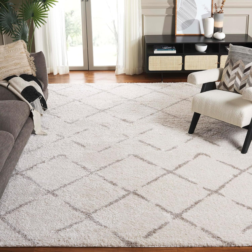 SAFAVIEH Area Rug 10x14 - Arizona Shag Collection - Large - Ivory & Beige...