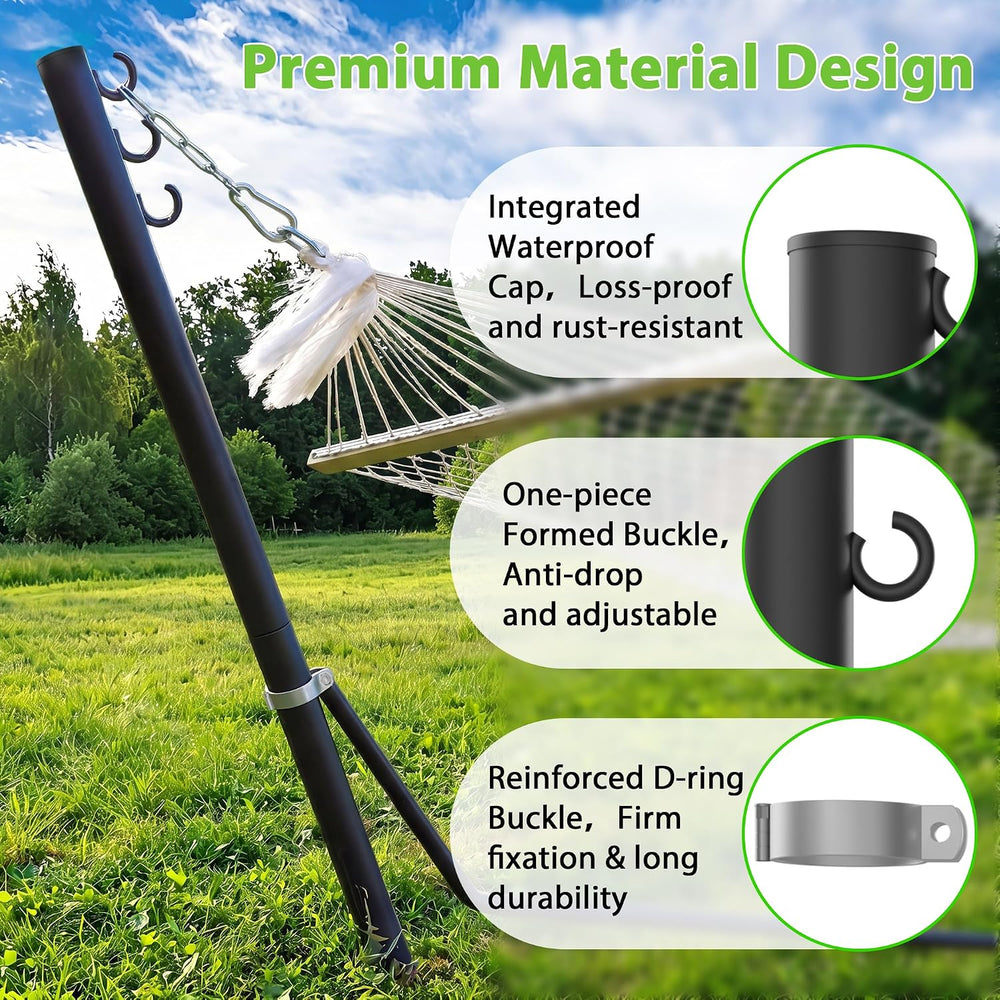 Hammock Stand, 8-12FT, Black, 600lbs, Universal, Weather Resistant