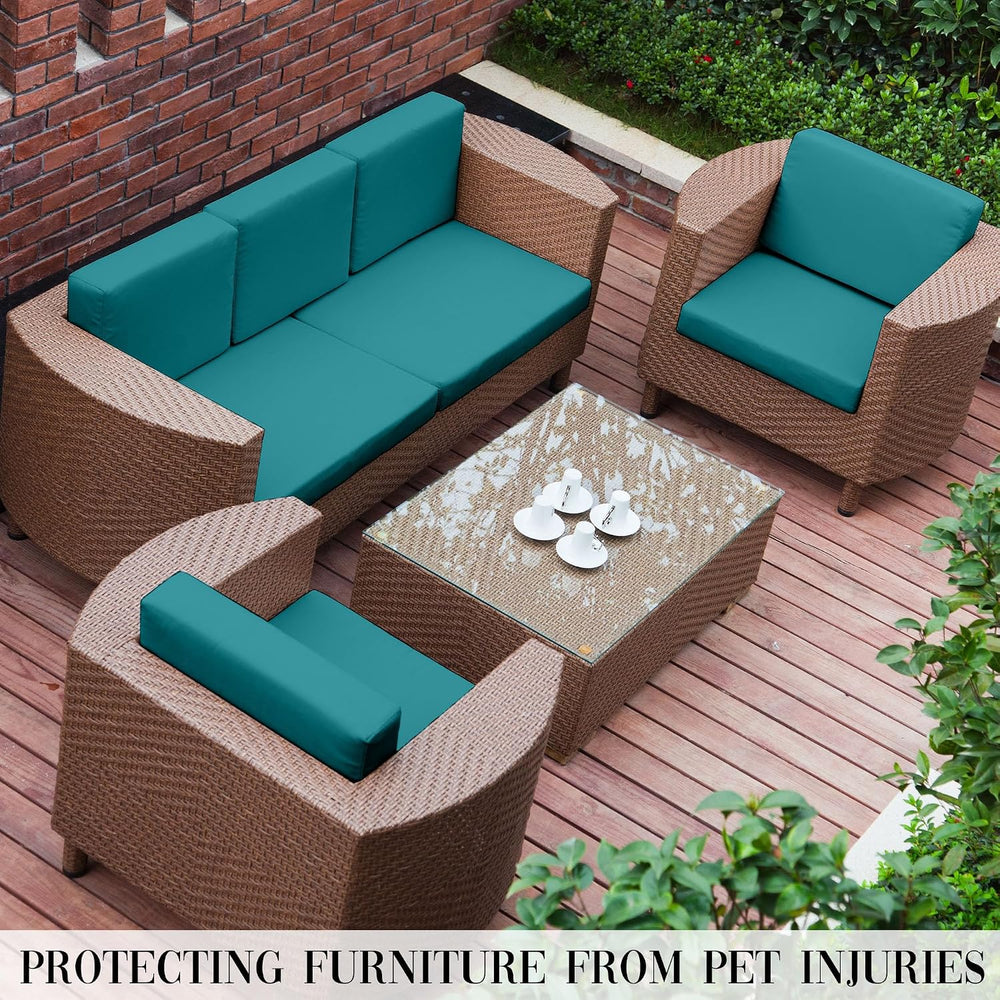 12PCS Patio Cushion Covers, Stretch Patio Furniture Couch SeatSlipcovers
