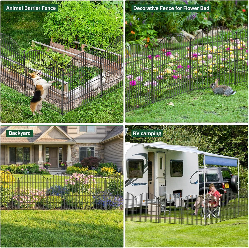 No Dig Garden Fence Panels, Dog Fence Outdoor for Yard, 6 Pack