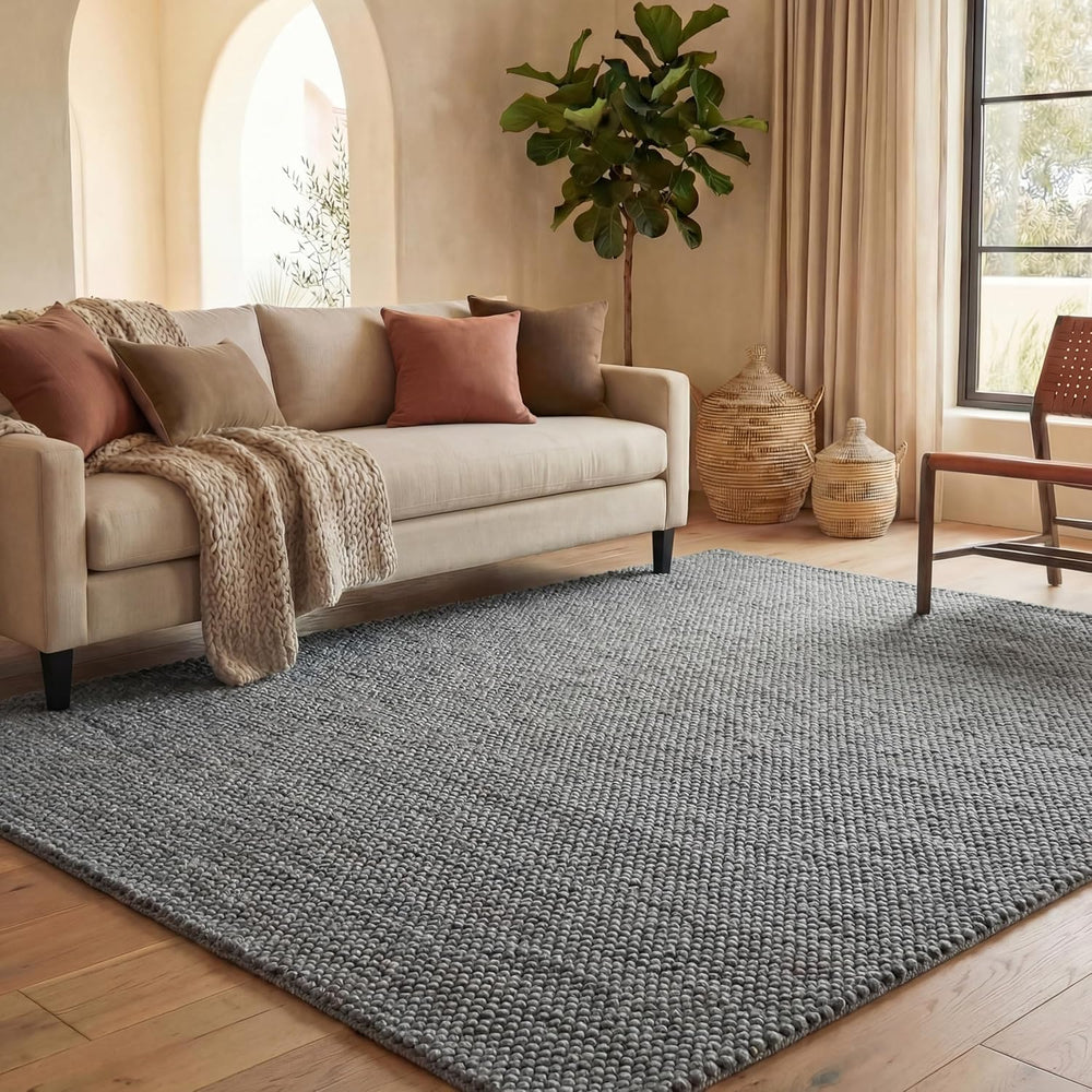 SAFAVIEH Area Rug 9x12 - Natura Collection - Large - Dark Grey, Handmade Wool...