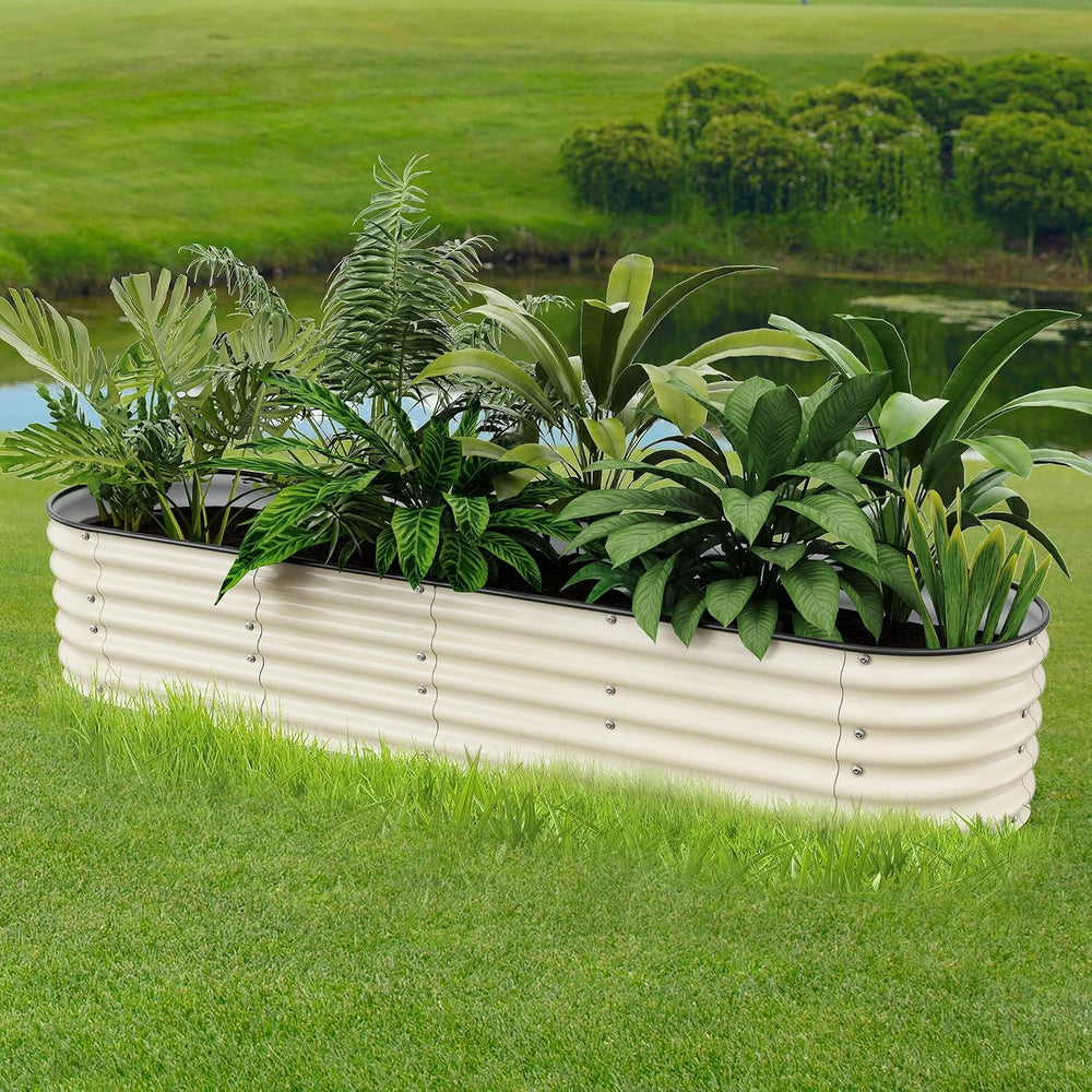 Raised Garden Beds 8 X 2 X 1.4Ft, Galvanized Raised Garden Beds Outdoor Plant...