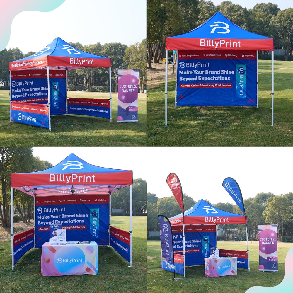 BillyPrint Custom Canopy Tent 10x10 with Logo | Pop Up Vendor Tent for Trade ...