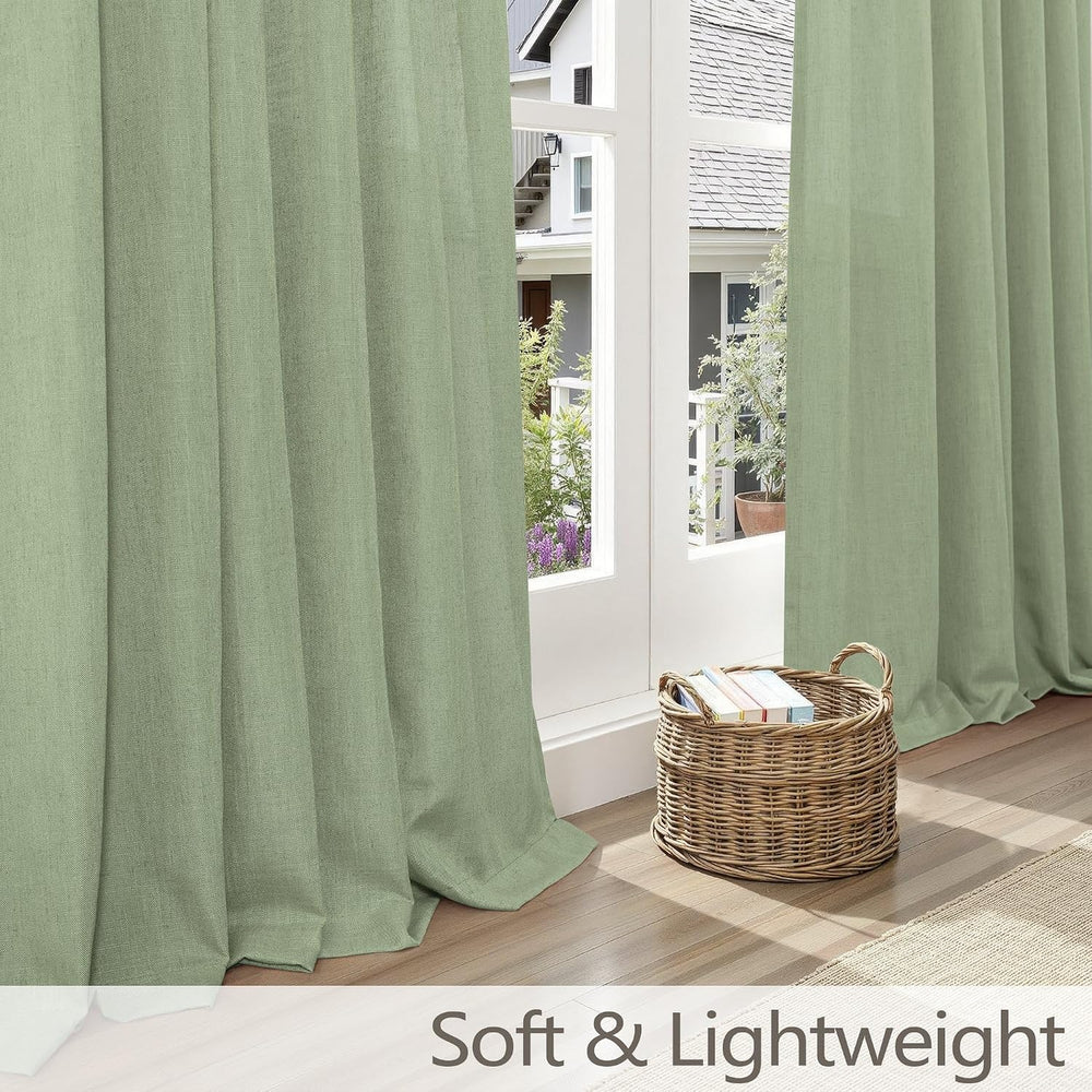 Sage Green Curtains 84 Inch Length 2 Panels for Bedroom Aesthetic Pinch Pleat...