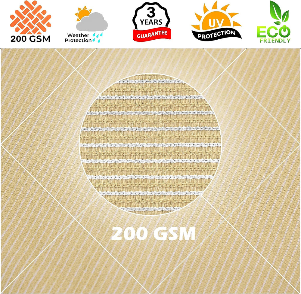 Royal Shade 20' x 20' x 28.3' Beige Right Triangle Sun Shade Sail...