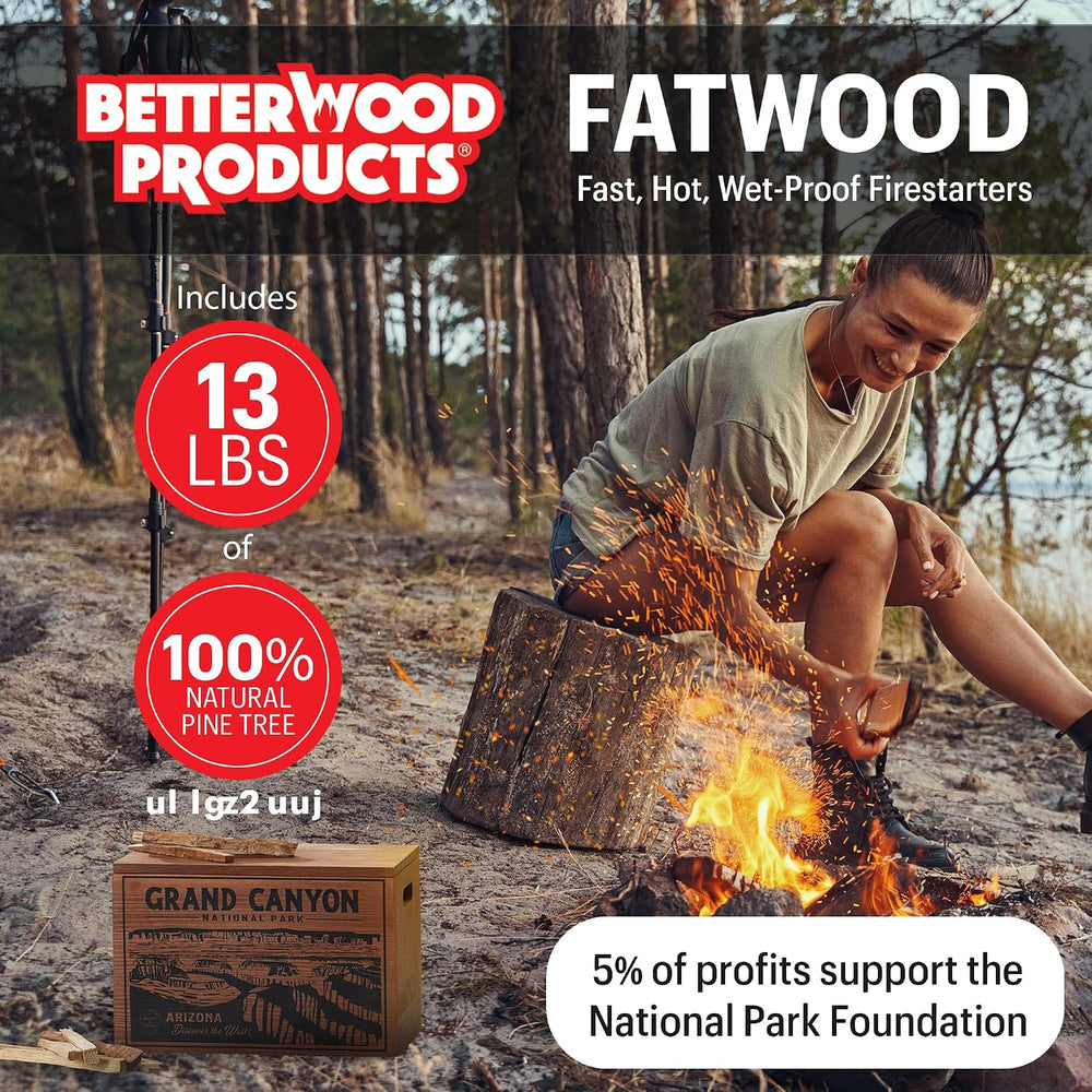 Better Wood Products 13 Lb Fatwood Firestarter Crate, Grand Canyon