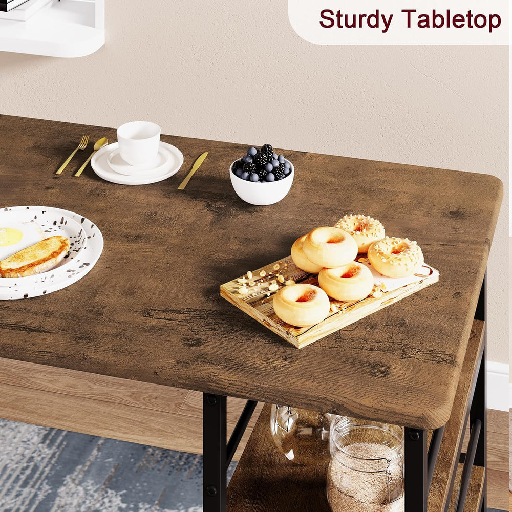 IDEALHOUSE Dining Table Set for 2, Counter Height Kitchen Table and Chairs, B...