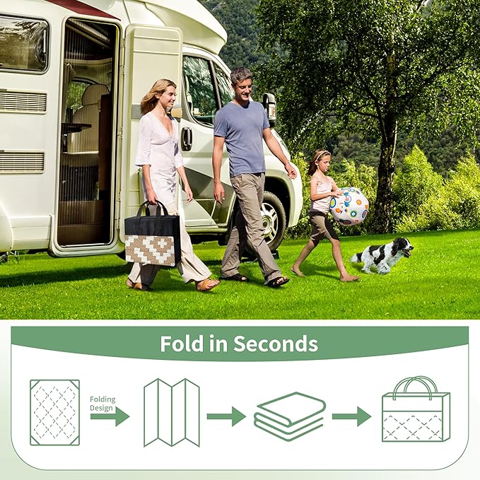 GENIMO Outdoor Rug for Patio Clearance, 6'x9' Waterproof Camping Mat,...