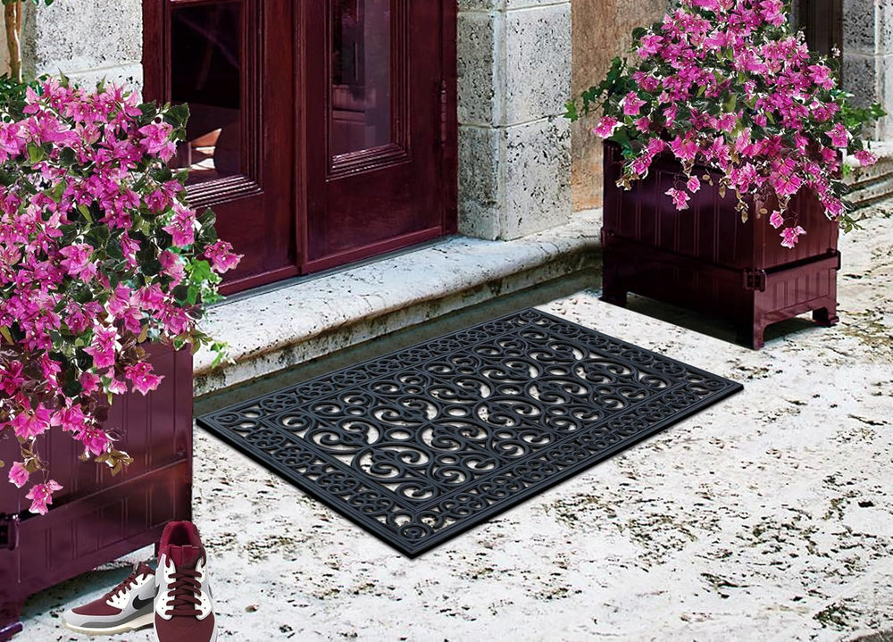 A1 Home Collections 9-LB Heavy Duty Rubber Doormat 24"×36" - Won