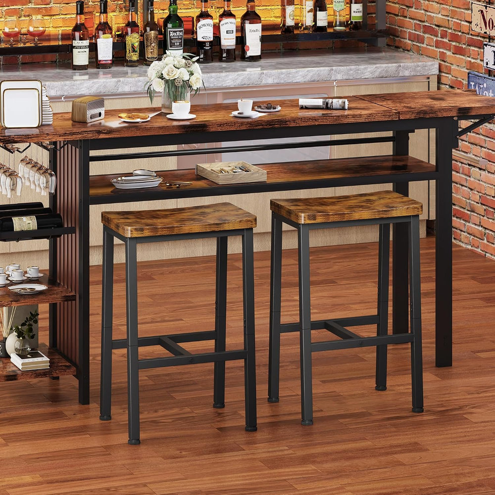 Homeiju Bar Stools, Counter Height Bar Stools Set of 2, 23.6 Inch Saddle Stoo...
