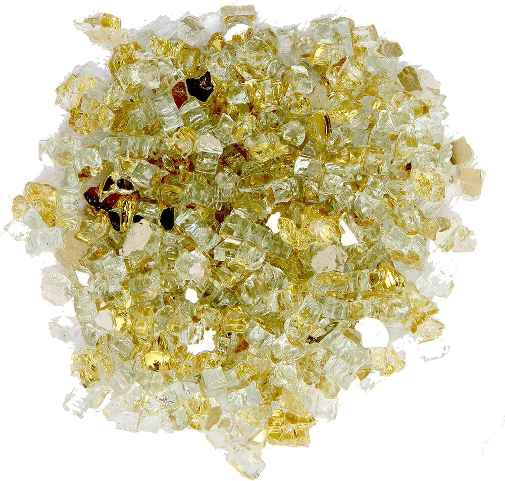 Hiland Reflective Fire Pit Glass, Gold, 20lb