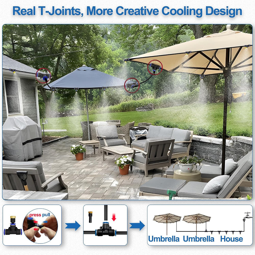Misters for Outside Patio,Outdoor Water Misting Cooling System,75FT|23M.Backy...