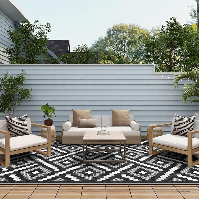 GENIMO Outdoor Rug for Patio Clearance, 6'x9' Waterproof Camping Mat,...