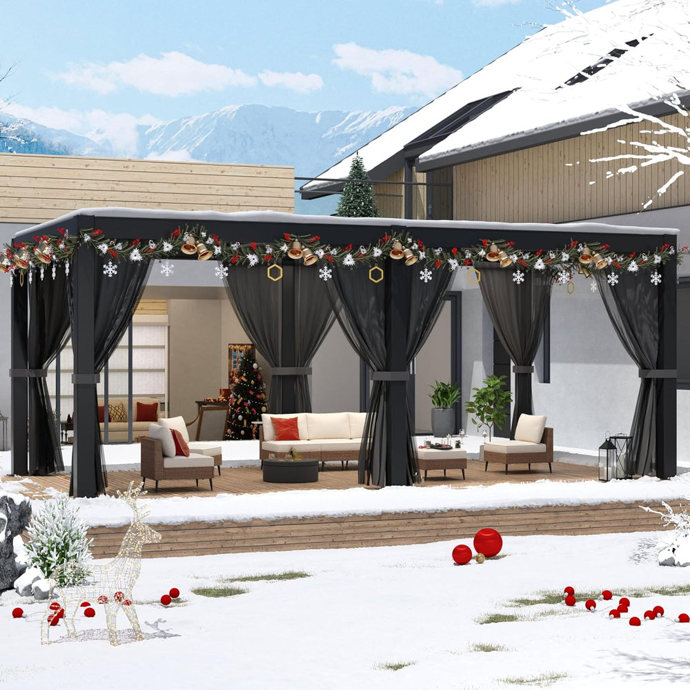 LVUYOYO Outdoor Louvered Pergola 10' x 20', Aluminum Pergola
