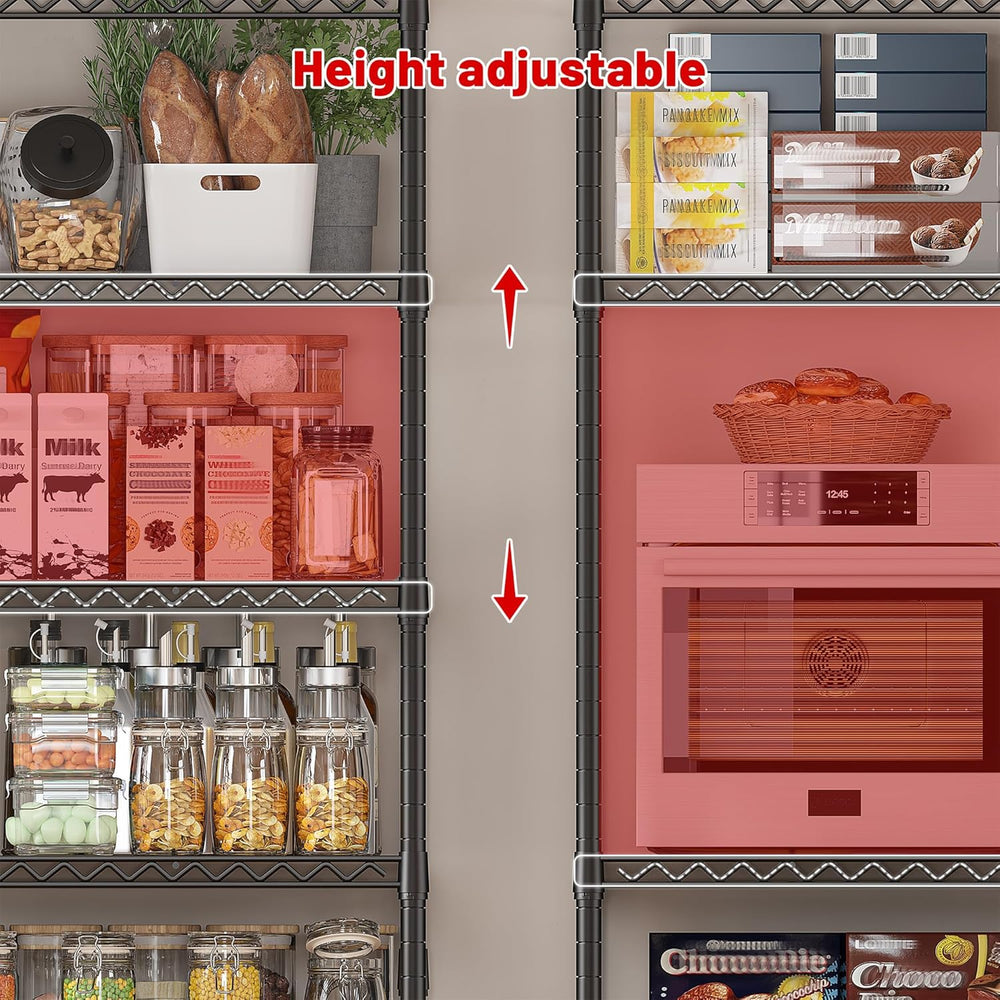 REIBII Heavy Duty 5-Tier Storage Shelves, 45.5''W for Kitchen Garage ...