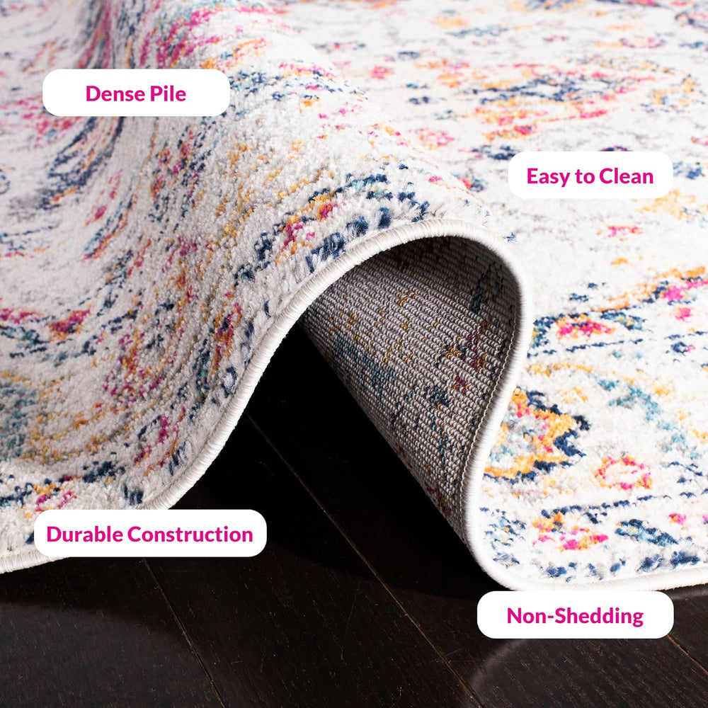 SAFAVIEH Madison Area Rug 8x10, Large Fuchsia & Ivory MAD603R
