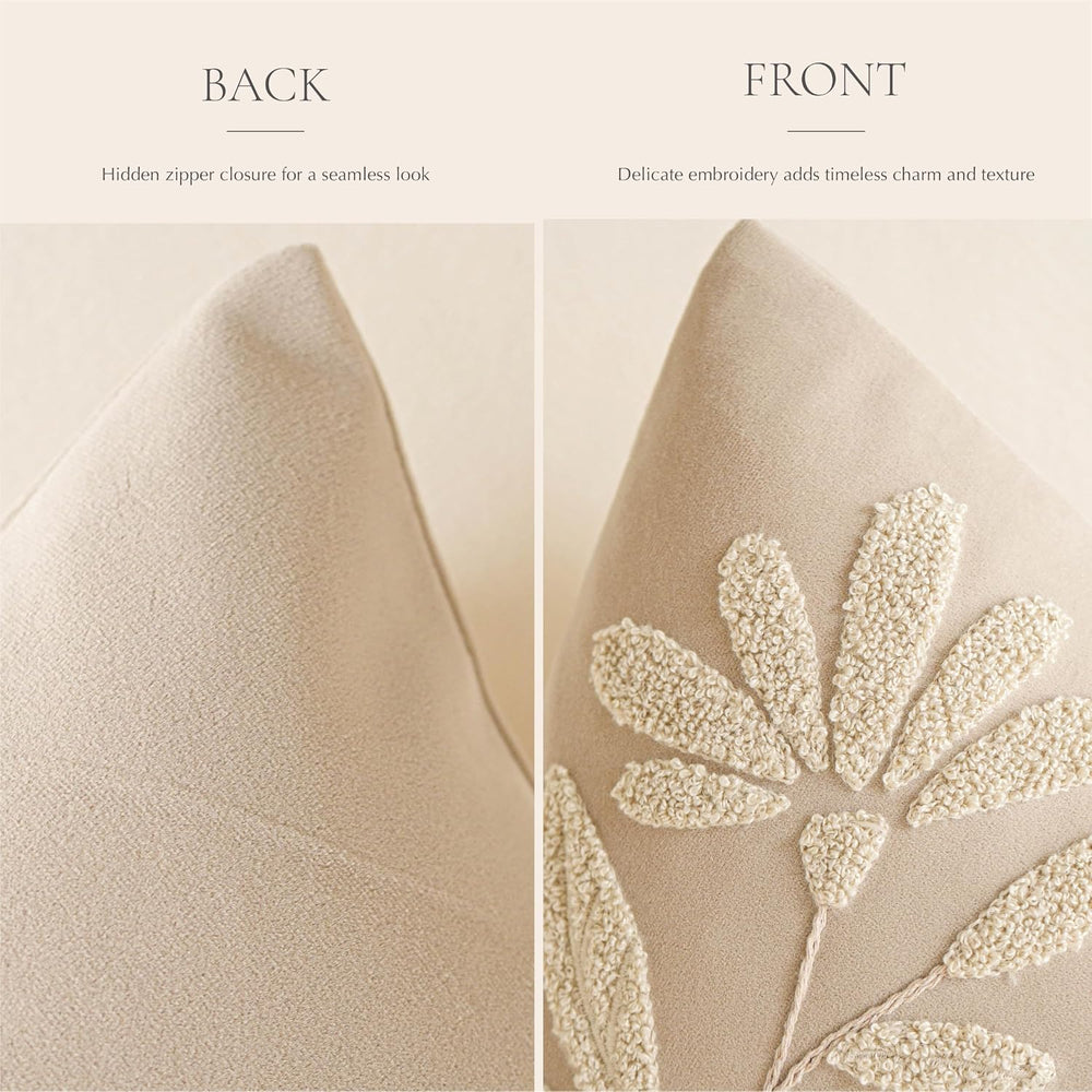 BlissBlush 14x36 Lumbar Pillow Cover for Bed, Rectangular Decorative Long Thr...