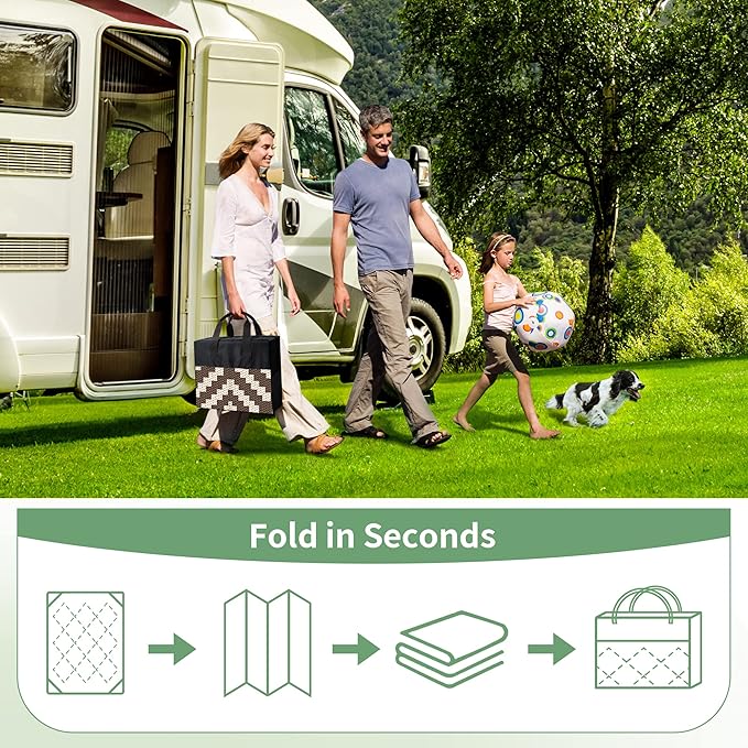 GENIMO Outdoor Rug for Patio Clearance, 9'x12' Waterproof Camping Mat...