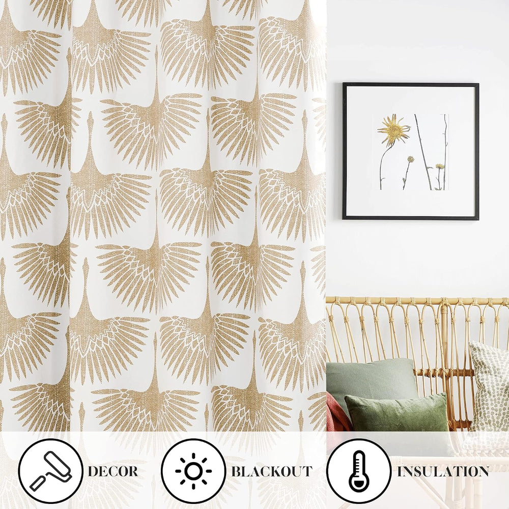 KGORGE Geometric Pattern Blackout Curtains - Thermal Insulated Room Darkening...
