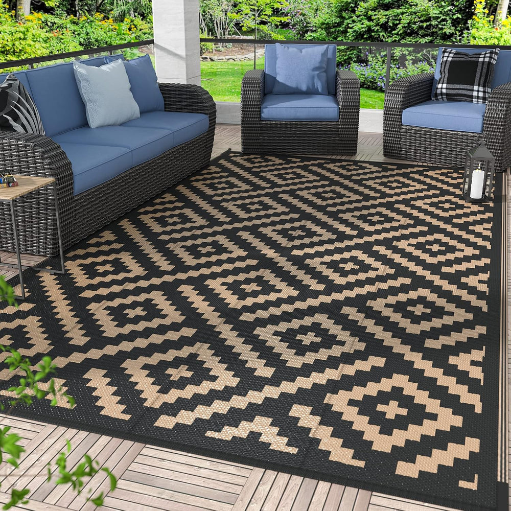 GENIMO Outdoor Rugs 8x10 Waterproof, Reversible Mats, Area Plastic Straw Rug,...