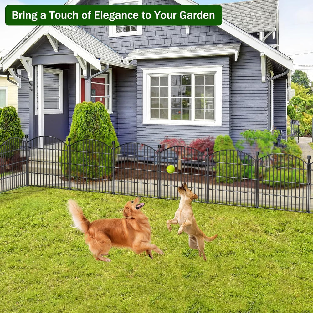 10 Panel No Dig Decorative Garden Fence 24" H x 20'L Outdoor Dog Bar...