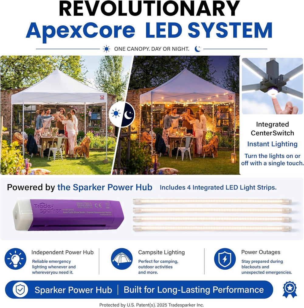 Tradesparker 10x10 Pop Up Canopy Tent,Commercial Movable Canopy with ApexCore...