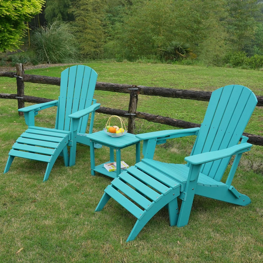 nevilywood HDPE Folding Ottoman, Adirondack Chair Footrest, Green