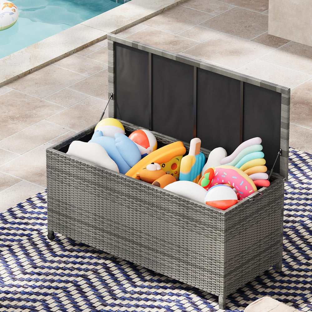 Garvee 125 Gallon Large Deck Box Waterproof PE Rattan