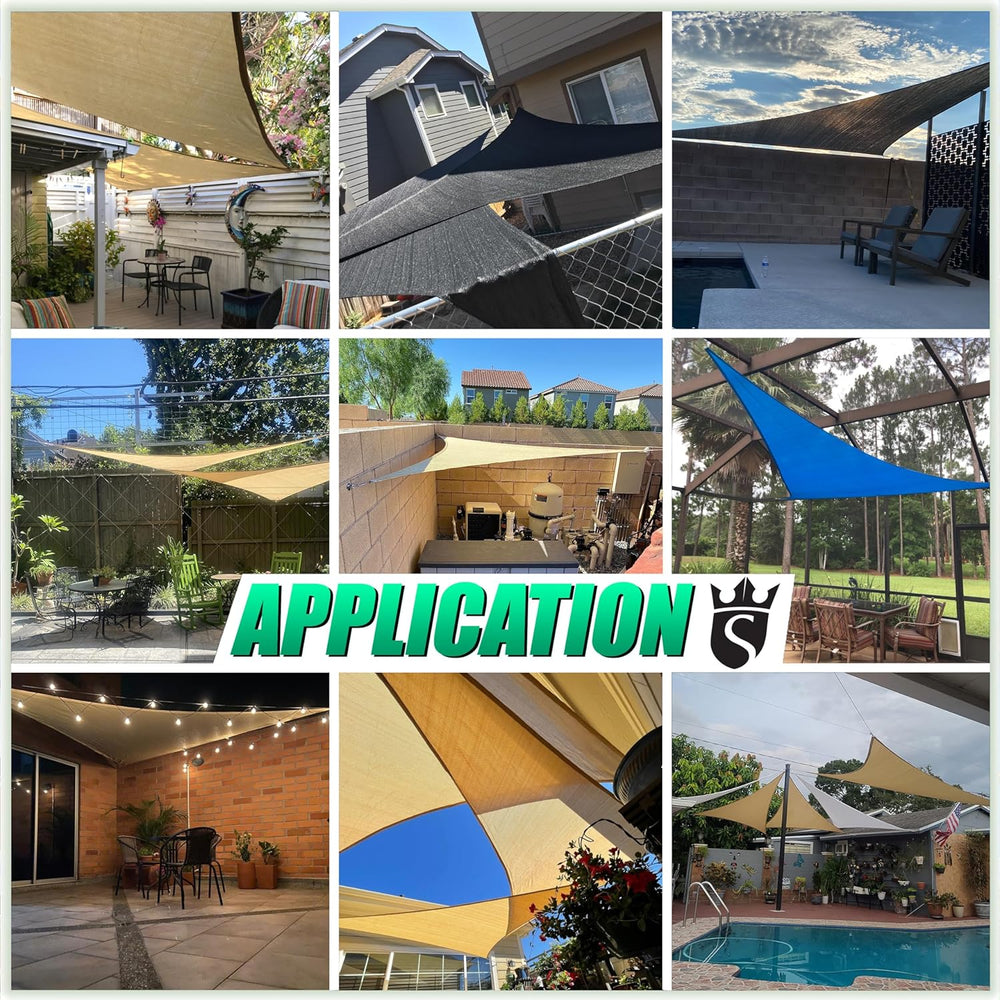Royal Shade 20' x 20' x 28.3' Beige Right Triangle Sun Shade Sail...