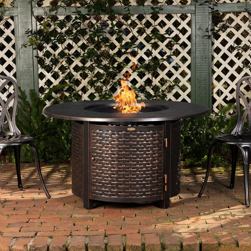 Fire Sense 62373 Florence Woven Aluminum Convertible Gas Fire Pit Table 55,00...