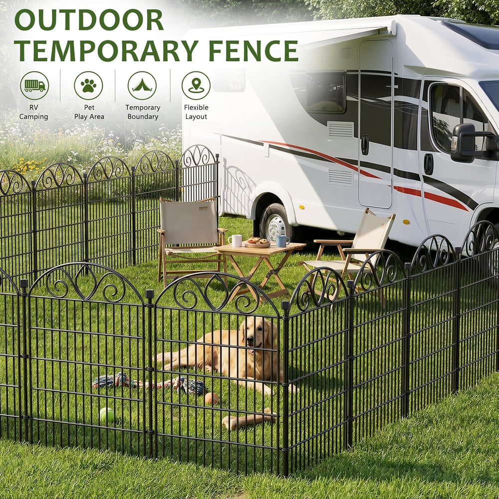 No Dig Garden Fence, Outdoor Dog Fence for Yard, 48 in, 10 Panels