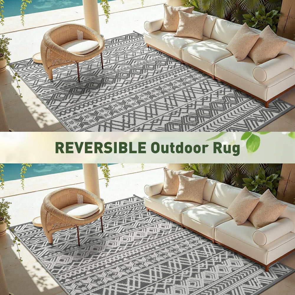 MontVoo-Outdoor Rug Waterproof 6x9 ft Outdoor Carpet Patio Rug Mat Reversible...