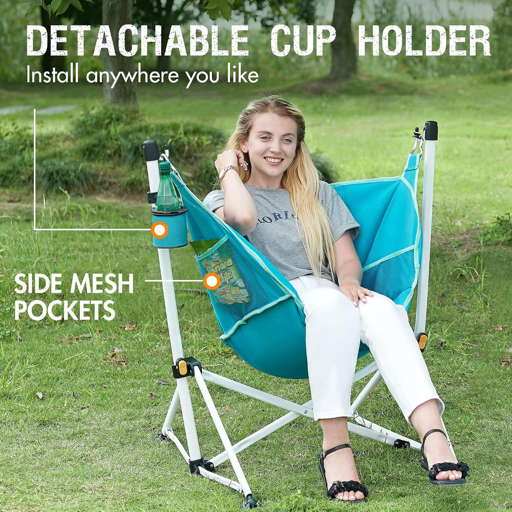 Portal Hammock Camping Chair Folding Rocking Chair Portable Swinging Chair wi...