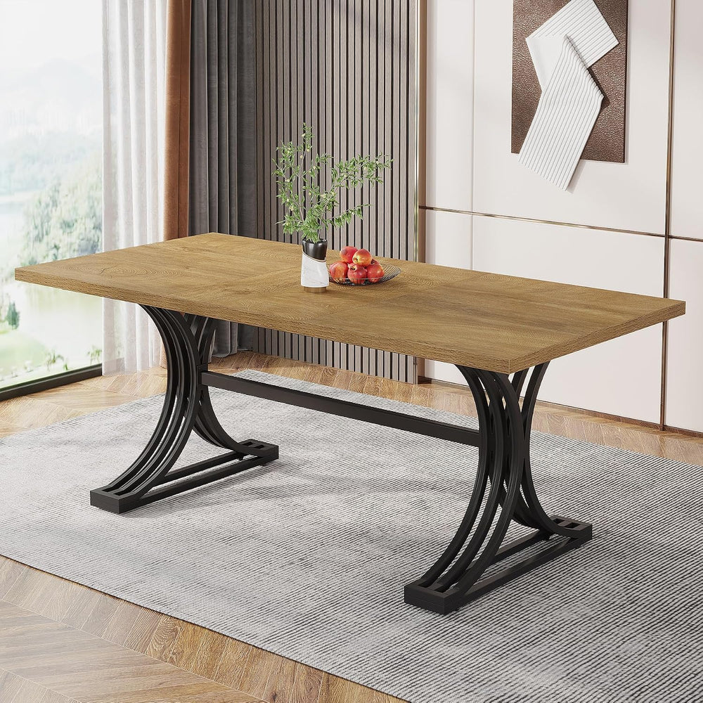 Tribesigns 63-Inch Rectangular Dining Table for 4 to 6, Modern Kitchen Table ...