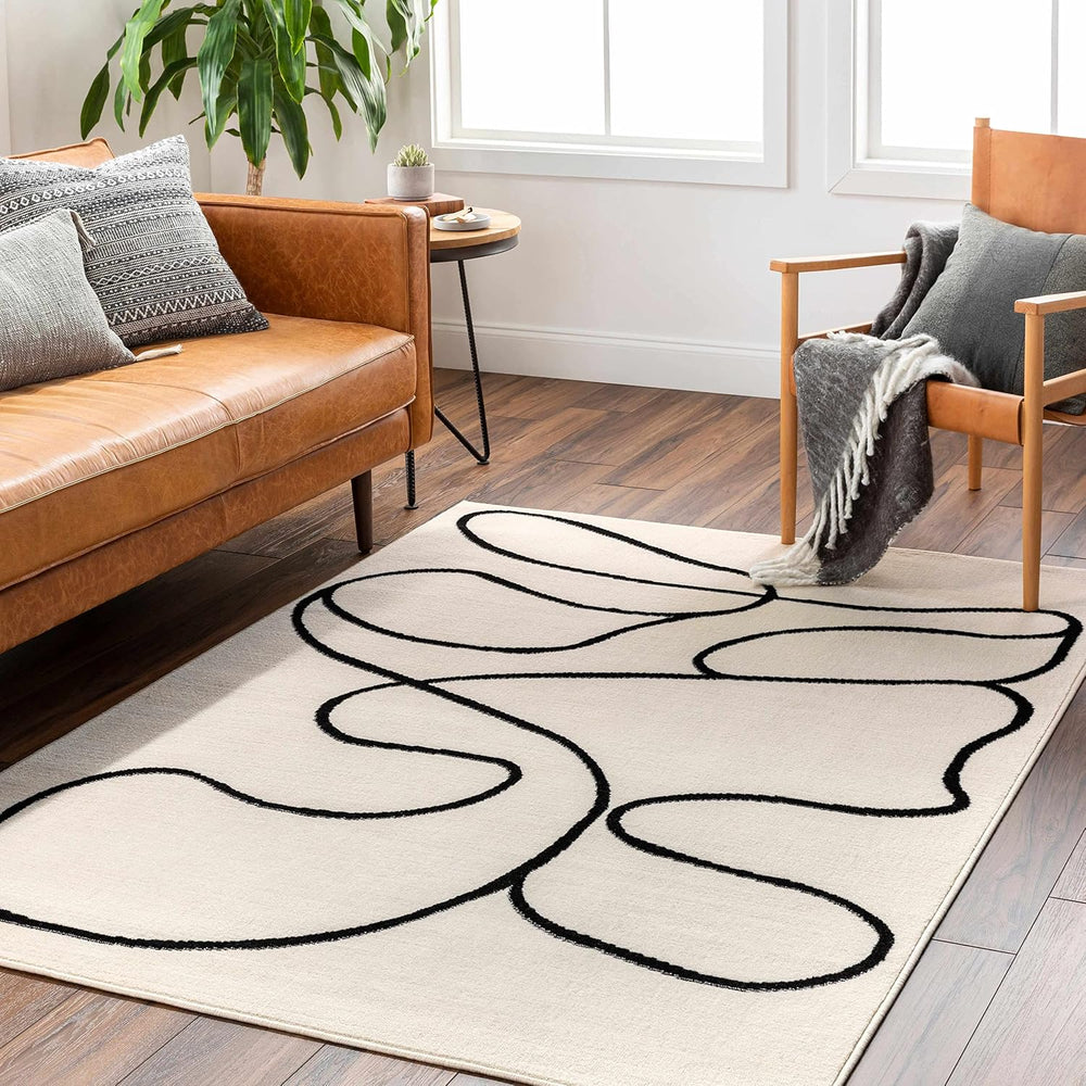 Hauteloom Eilir Modern Abstract Runner Rug - Contemporary Geometric Carpet fo...
