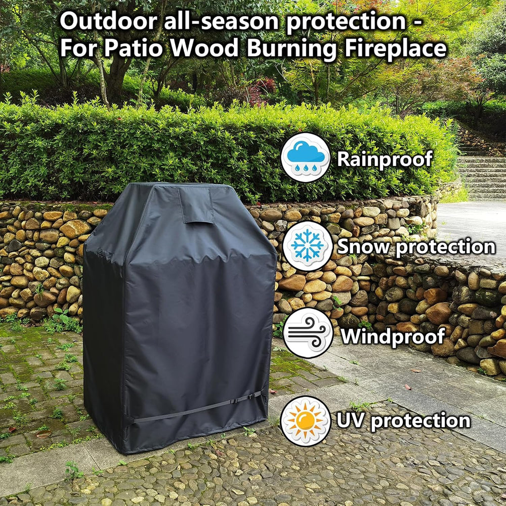 Outdoor Fireplace Cover 100% Waterproof - 37"W x 26"D x 56"H
