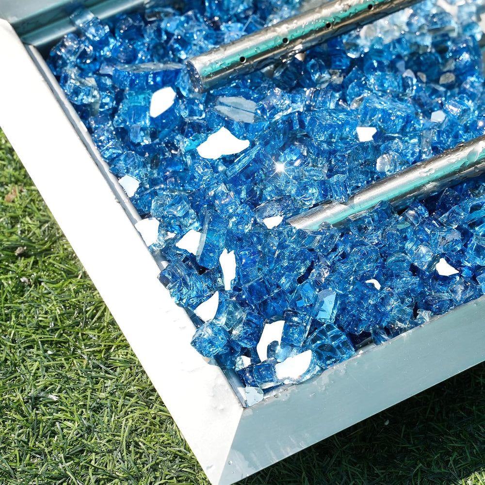 Skyflame 1/2-Inch Fire Pit Glass Rocks for Fireplace Fire Pit, 15-Pound