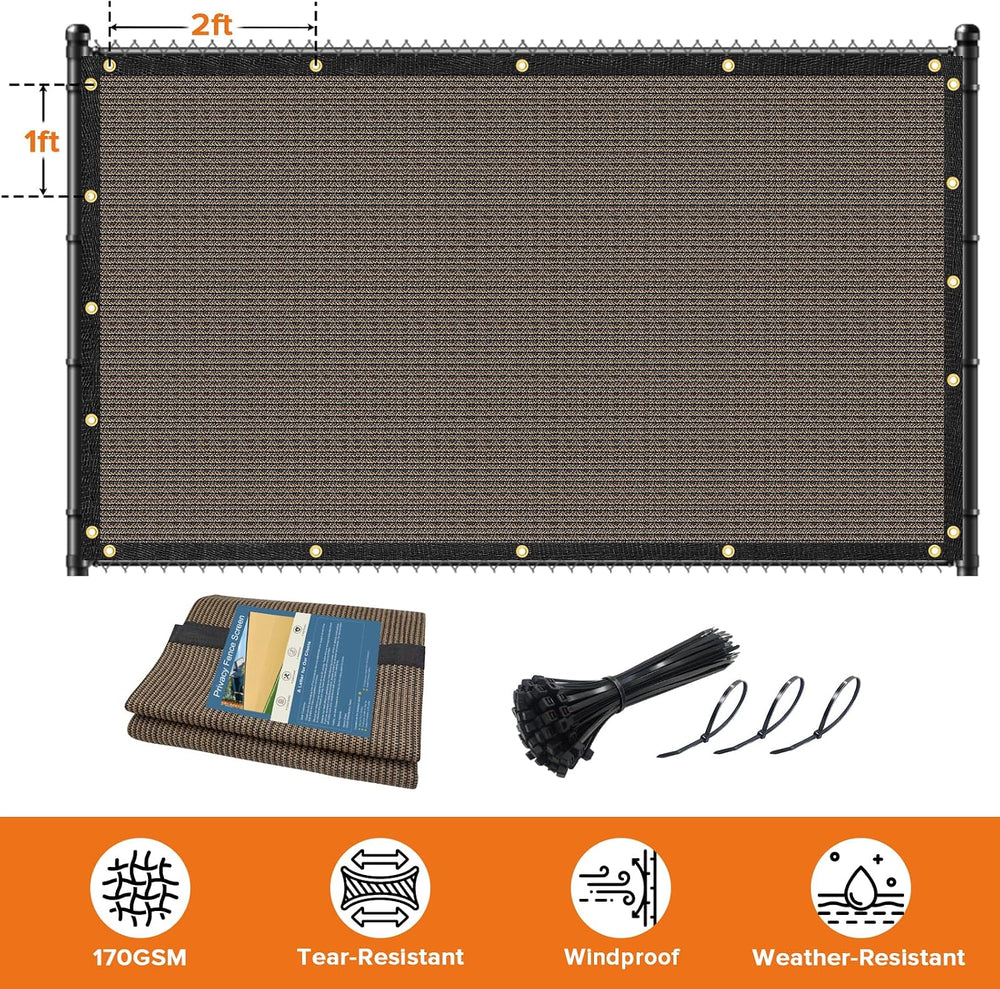 5ftx50ft Fence Privacy Screen Heavy Duty 170 GSM Windscreen & Dustproof F...