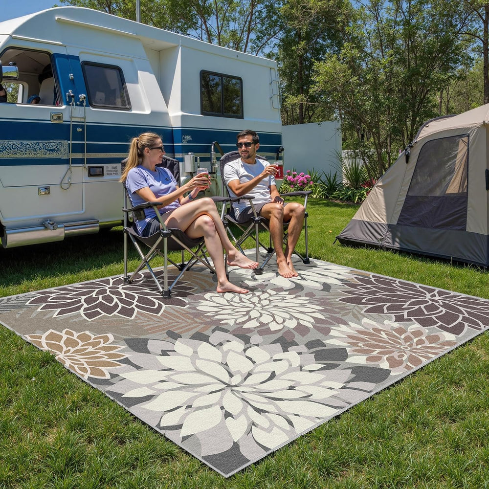 Arenarug Outdoor Rug Waterproof, Washable Patio Rug for Deck, 8x10, Taupe