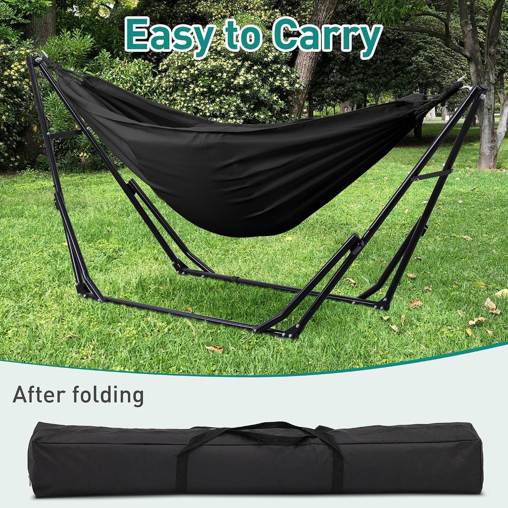Ainfox Hammock with Foldable Stand, 2 in 1 Hammock and Swinging Chair with Ca...