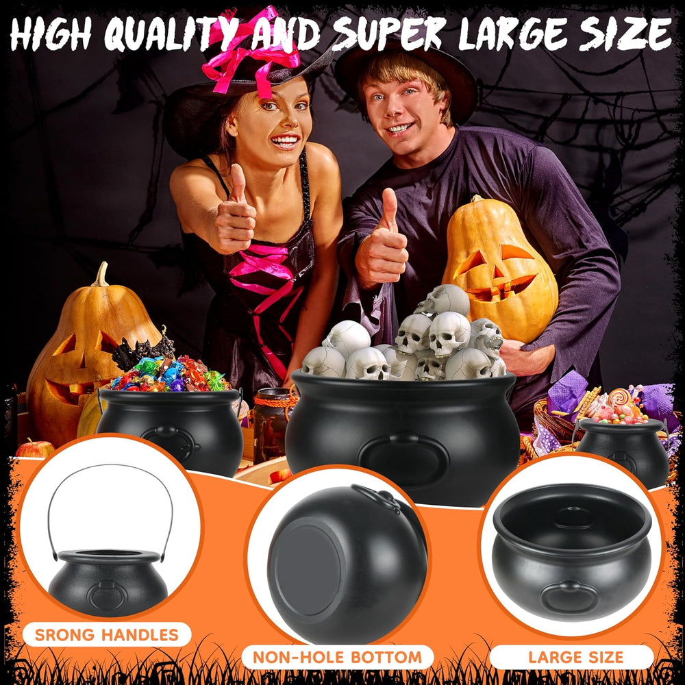 Halloween Large Cauldron Kettles, 4 in 1 [12.6"+7.7" +5.7"+ 5....