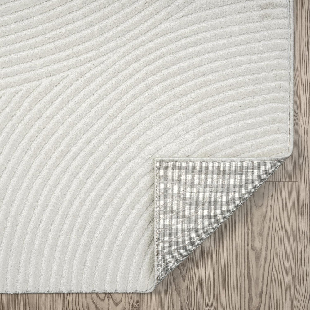 Abani Neutral Cream Area Rug 5' x 8' | White Luxury Zen Carpet | Mini...