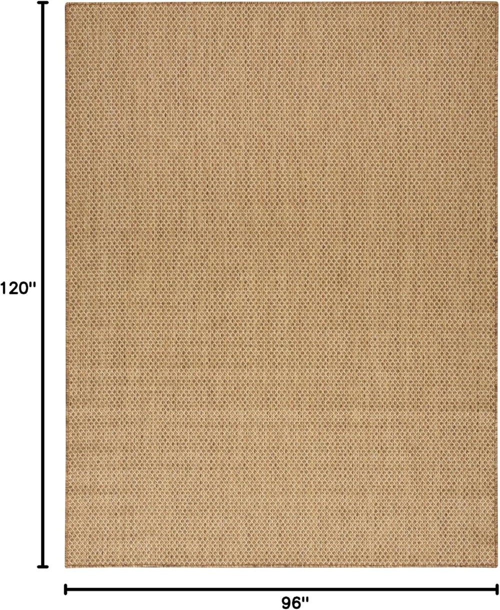 Nourison Home Courtyard Indoor Outdoor Area Rug, Jute, 8' x 10', Geom...